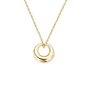 18K Gold Eternity Circle Ring Minimalist Necklace Luxury Geometrical No Fade